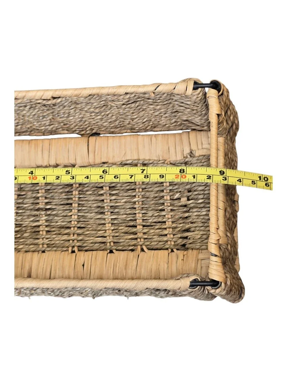 Natural Small Woven Seagrass Storage Baskets With Handles - Set of 3